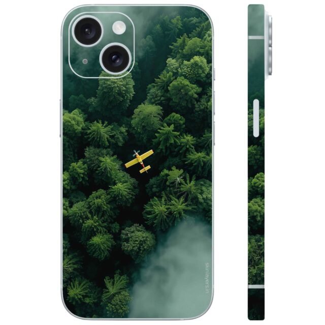 Aircraft in forest cleared mobile skin