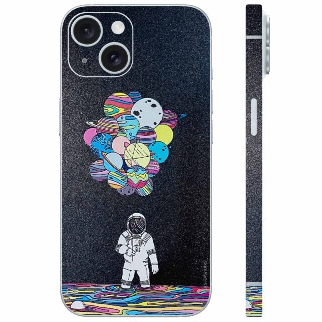 Astronaut With colorful Planets Mobile Skin