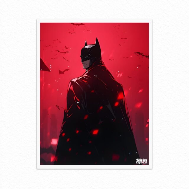 Batman anime red background poster