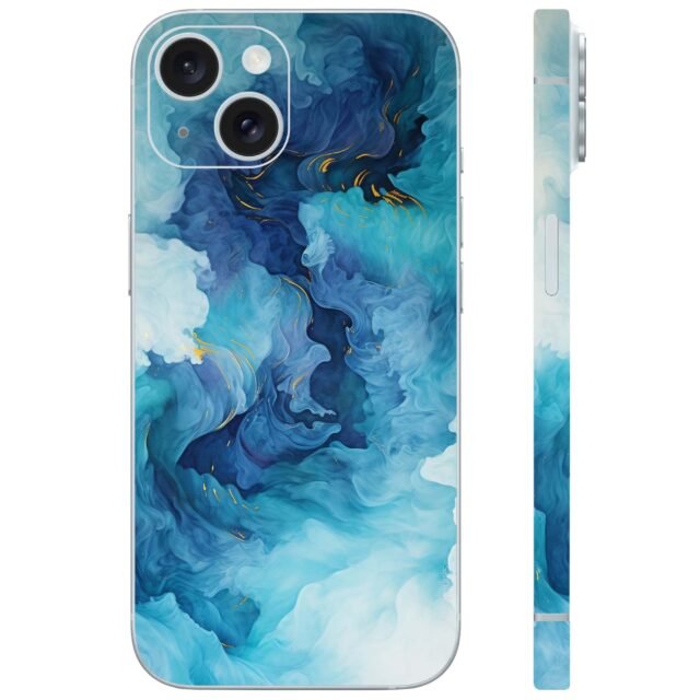 Blue & white color flow mobile skin