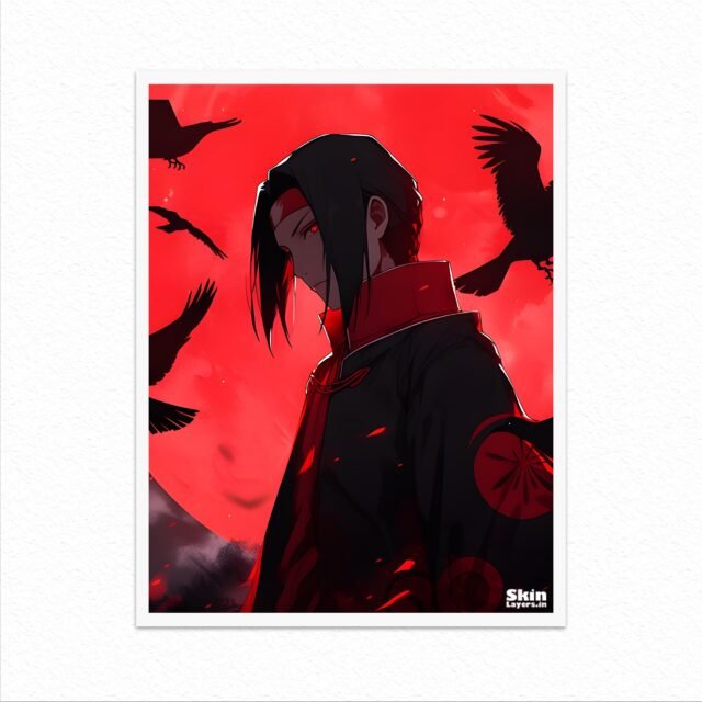Itachau ucahiha crow abstract black & red poster