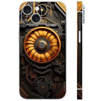 Mechanical gold circuit mobile skin