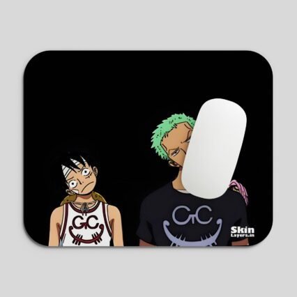 One piece confused luffy zoro mousepad