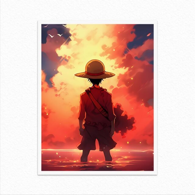 One piece luffy looking see poster