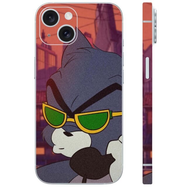 Stylized cat wearing sunglasses mobile ski