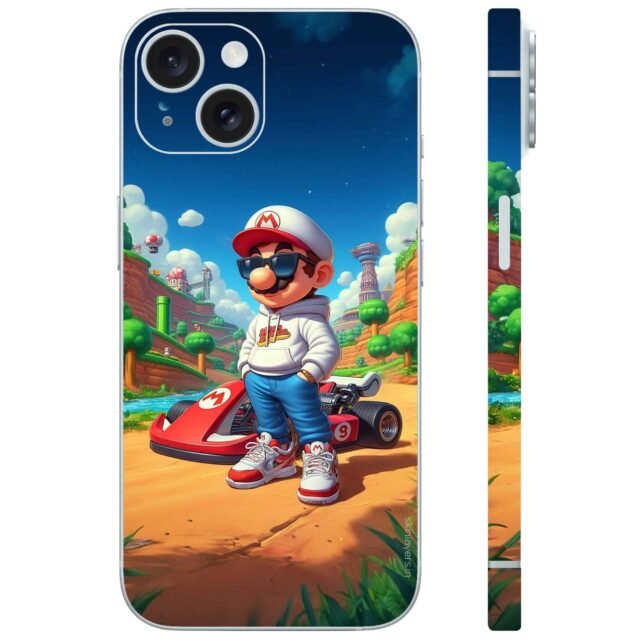 Super mario with racng car mobile skin