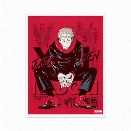 Yuji jujutsu kaisen red poster