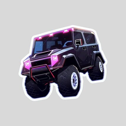 aesthetic black cyberpunk suv sticker