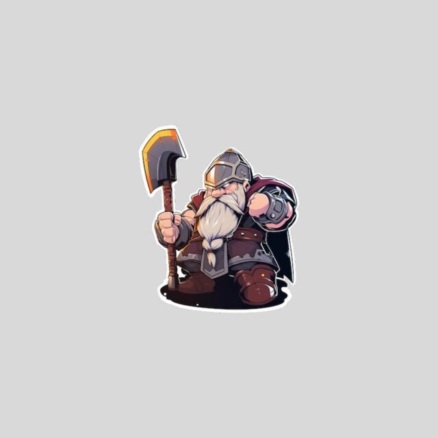 aesthetic dwarf with a hammer sticker