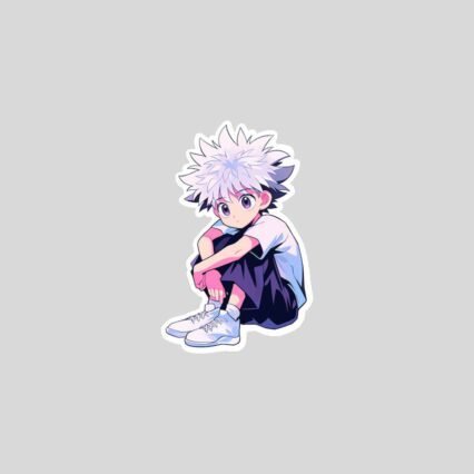 aesthetic killua zoldyck sitting sticker