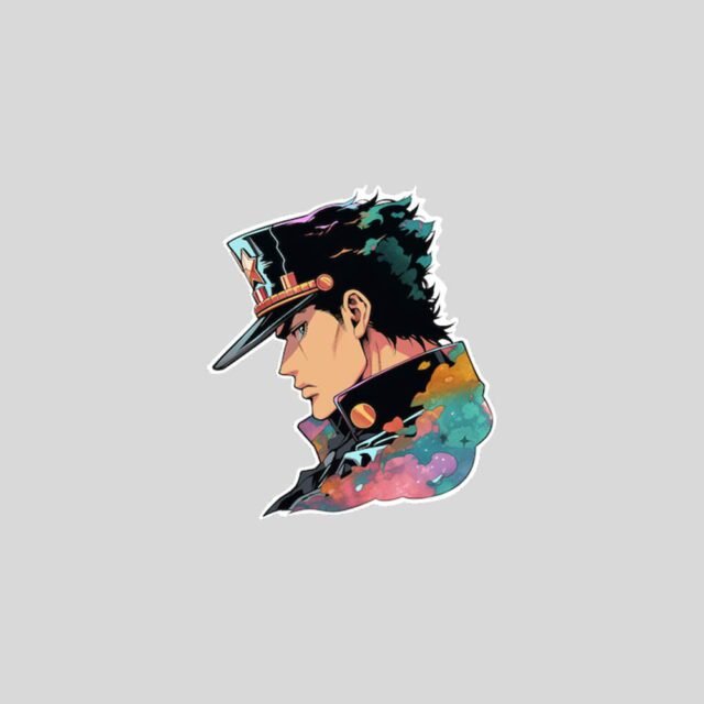 aesthetic multicolored jotaro kujo sticker