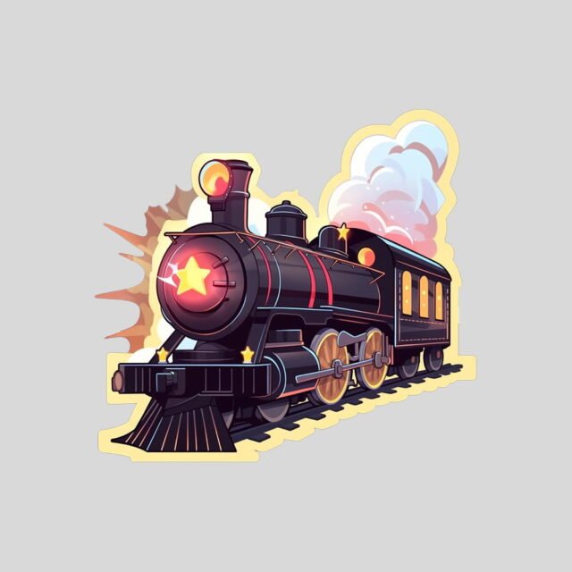 aesthetic steam train sticker