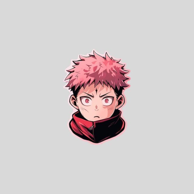 aesthetic yuji itadori jujutsu kaisen sticker