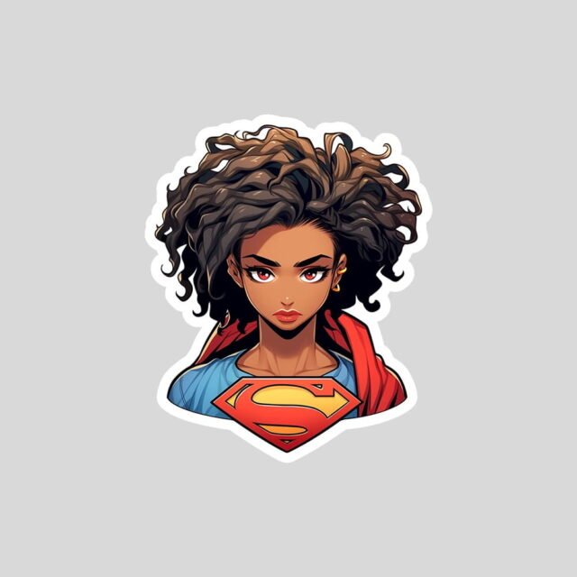 afro supergirl sticker