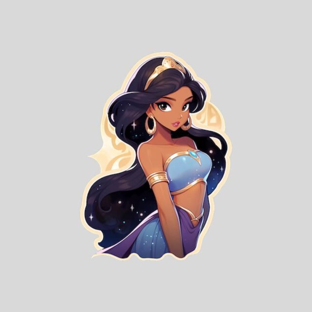 aladdin princess jasmine beige stroke sticker