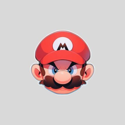 angry mario head aesthetic sticker