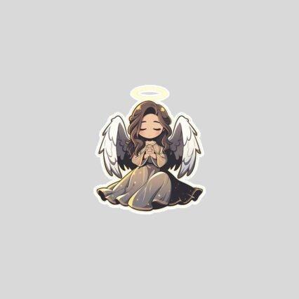 anime girl angel with halo sticker