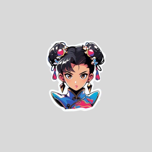 anime girl with a serious look sticker