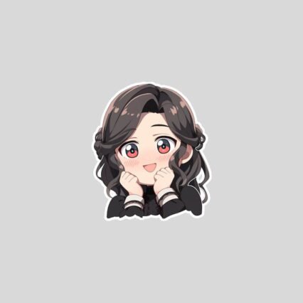 anime girl with lovestruck look sticker