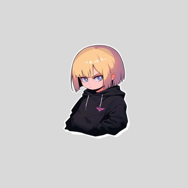 aot cute armin arlert in a black hoodie sticker