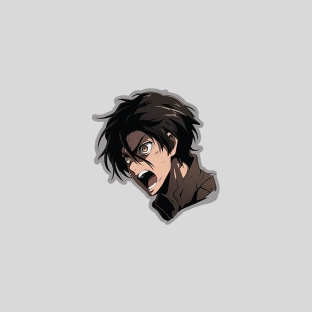 aot eren jaeger screams sticker