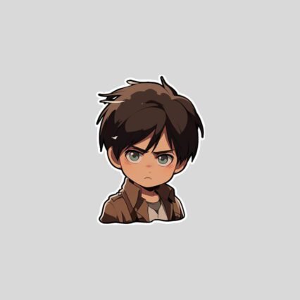 aot serious cute eren yeager kid sticker