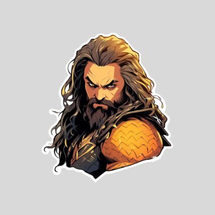 aquaman jason momoa art sticker