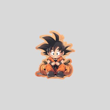 baby goku pumpkins halloween sticker