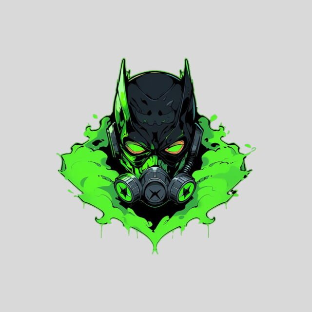 batman in gas mask toxic sticker