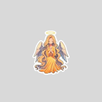 beautiful angelic girl with halo sticker