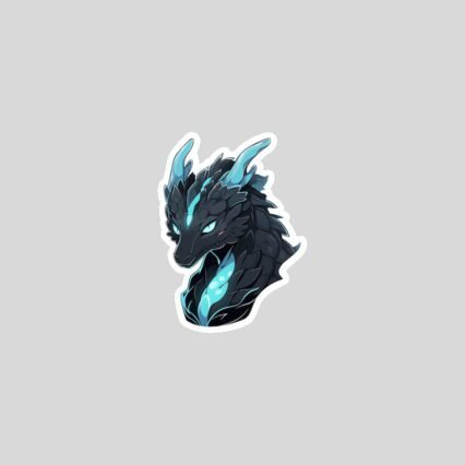 beautiful black blue dragon sticker