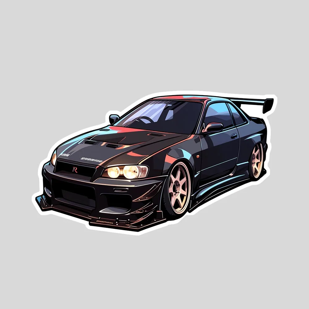 black nissan skyline art sticker