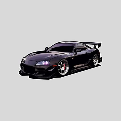 black toyota supra supercar sticker