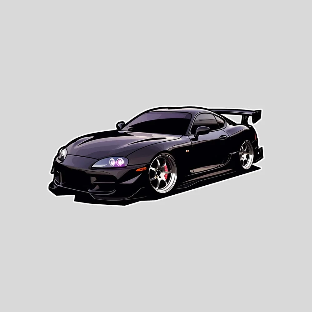 black toyota supra supercar sticker