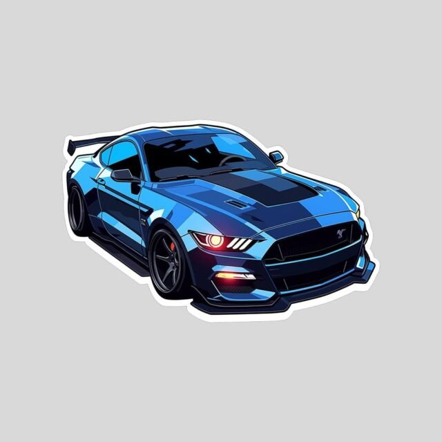 blue ford mustang sticker