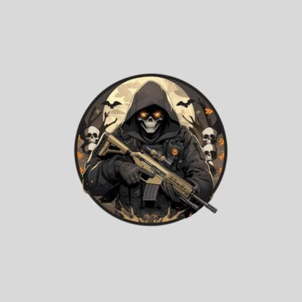 call of duty soldier masked skull round sticker