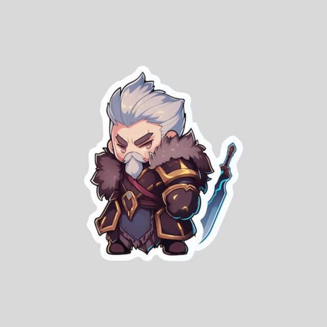 chibi viking with sword sticker