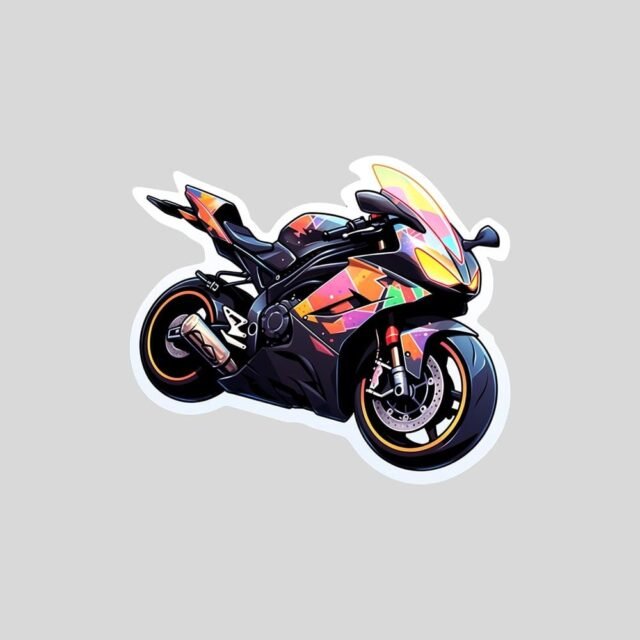 colorful sport bike sticker