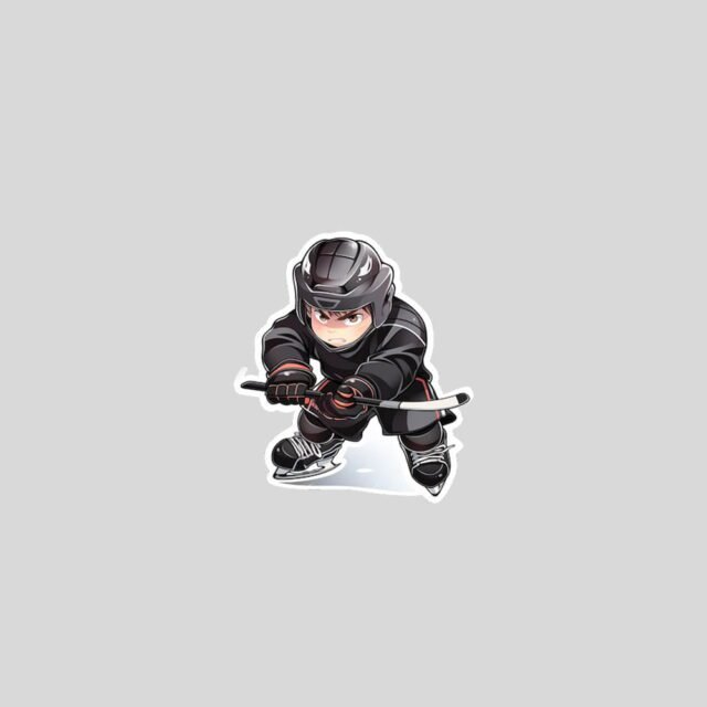 cute aggressive hockey player sticker