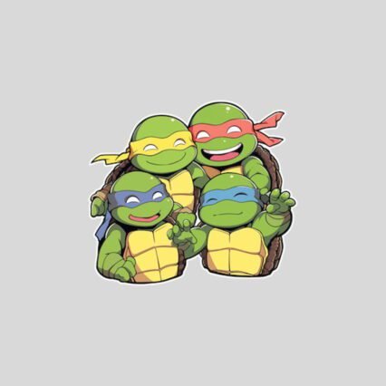 cute teenage mutant ninja turtles together sticker