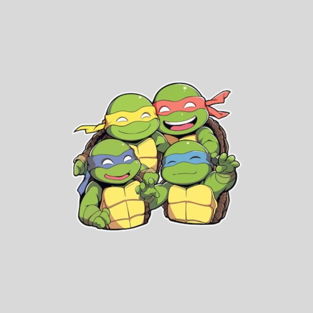 cute teenage mutant ninja turtles together sticker