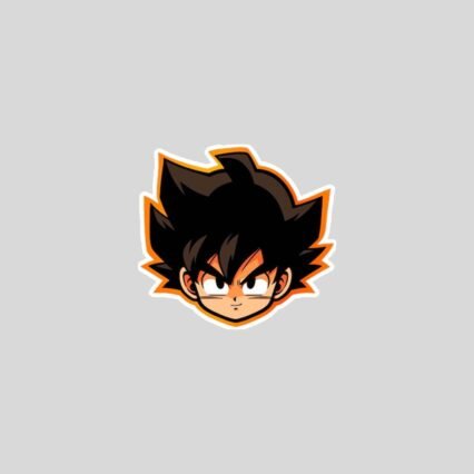 dbz goku head orange stroke sticker