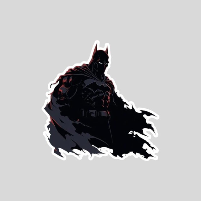 dc batman black minimalist sticker
