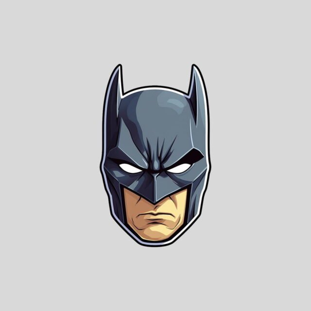 dc batman head cartoon sticker