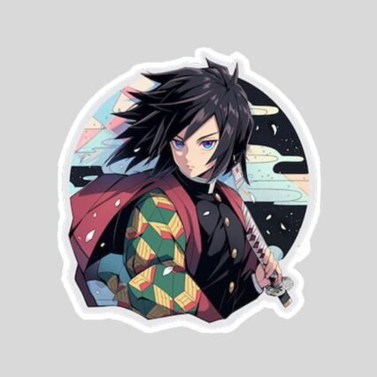 demon slayer aesthetic giyu tomioka round sticker