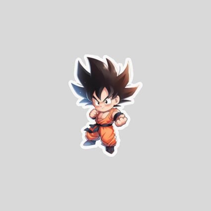 dragon ball chibi goku in fighting stance sticker