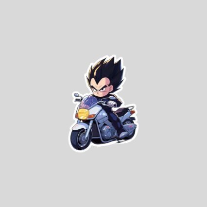 dragon balla vegeta on the bike sticker