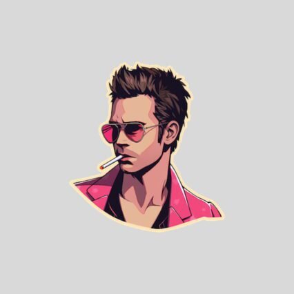 fight club tyler durden with cigarette sticker