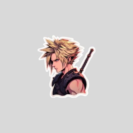 final fantasy aesthetic cloud strife sticker