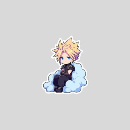 final fantaasy chibi cloud strife sticker